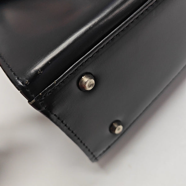 Calfskin Top Handle Bag Black