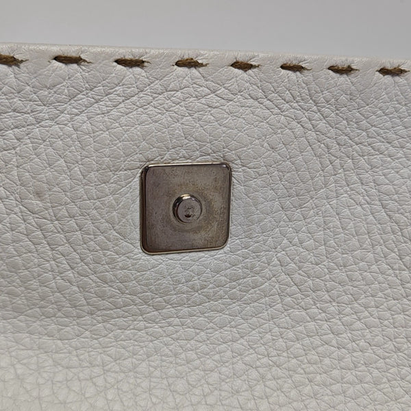 Quilted Calfskin Shoulder Bag White
