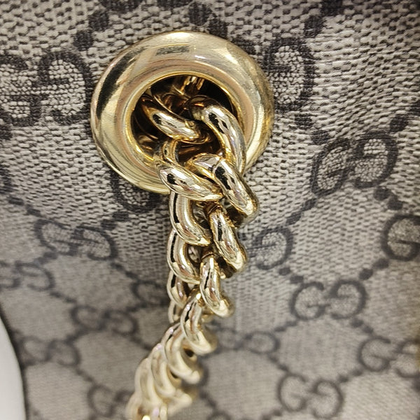 Padlock Small Monogram Coated Canvas Beige