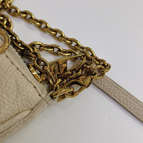 EASY POUCH ON STRAP Calfskin Beige