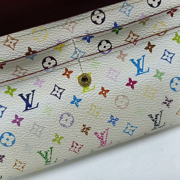 LV × TM PORTE MONNAIE Monogram Coated Canvas White Wallet