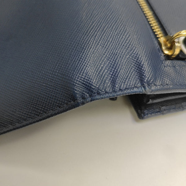Mini Bag Saffiano Calfskin Blue Wallet