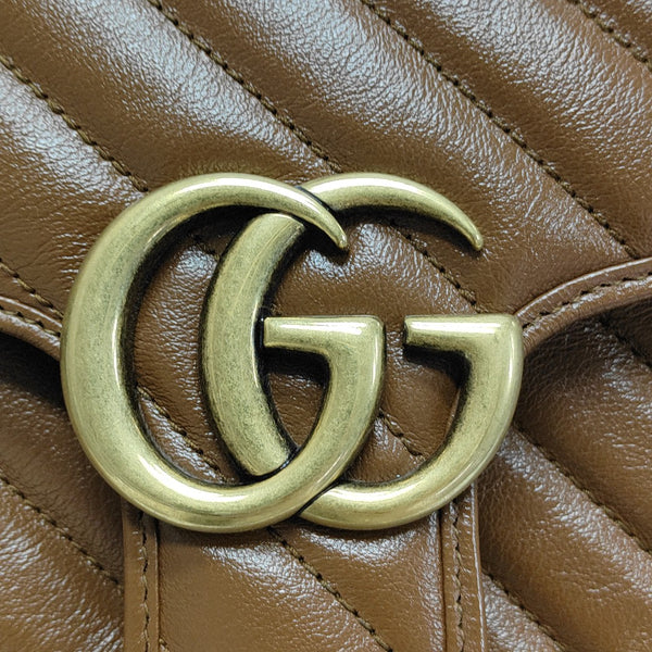 GG Marmont Medium Quilted Calfskin Brown