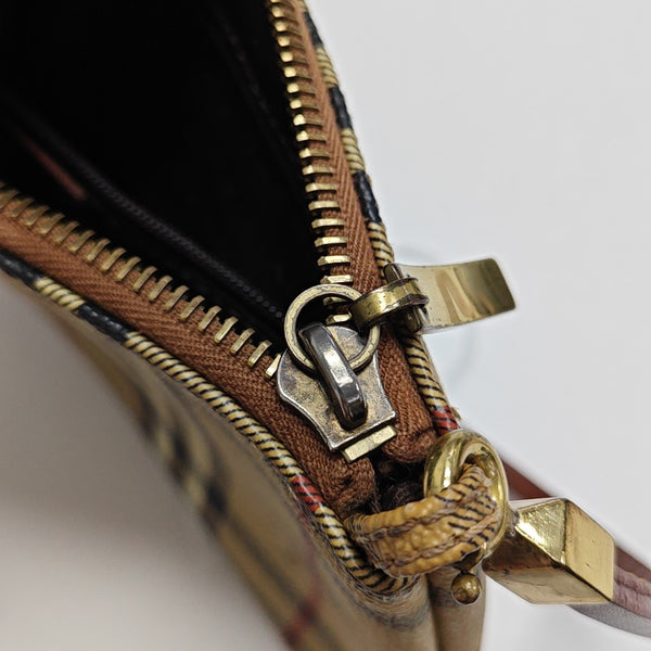Coated Canvas Shoulder Bag Brown