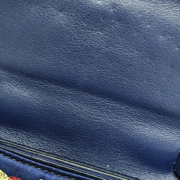 Silk Satin Top Handle Bag Blue