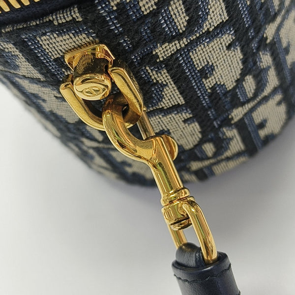 CD Signature Vanity Small Oblique Canvas Blue