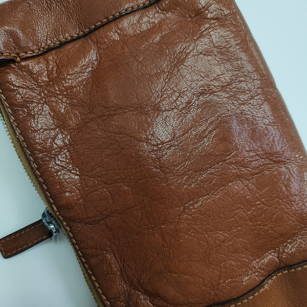 Calfskin Top Handle Bag Brown