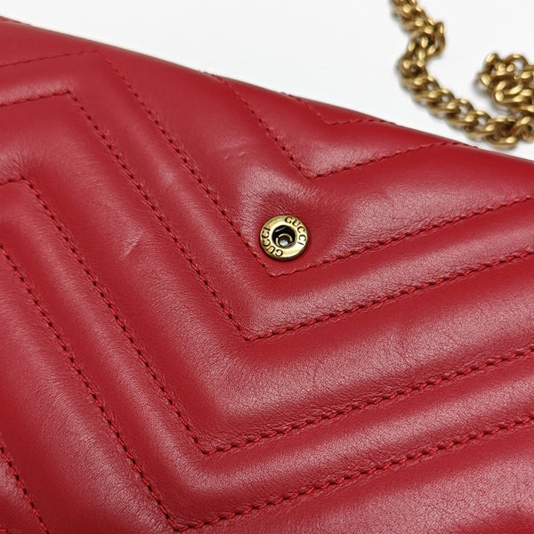 GG Marmont Mini Quilted Calfskin Red