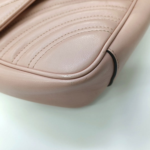 GG Marmont Medium Quilted Calfskin Pink