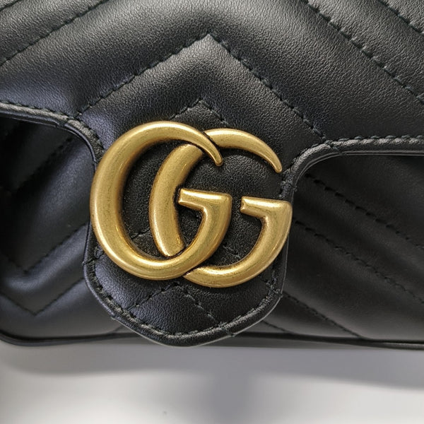 GG Marmont Mini Quilted Calfskin Black