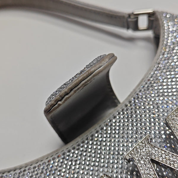 Satin Top Handle Bag Silver