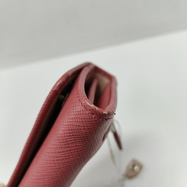 Fold Wallet Saffiano Calfskin Beige Wallet