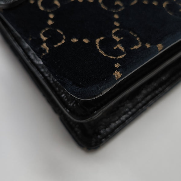 Dionysus Small Monogram Velvet Blue