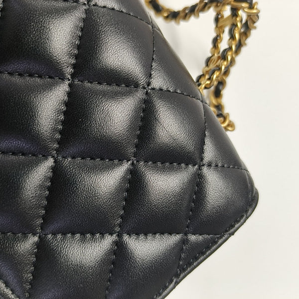 WOC Quilted Lambskin Black
