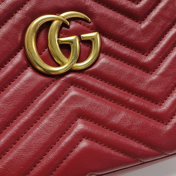 GG Marmont Small Quilted Calfskin Red