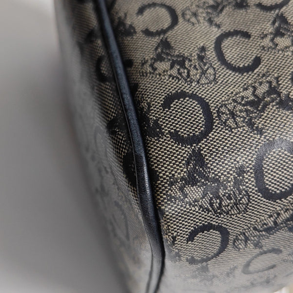 Coated Canvas Shoulder Bag Blue