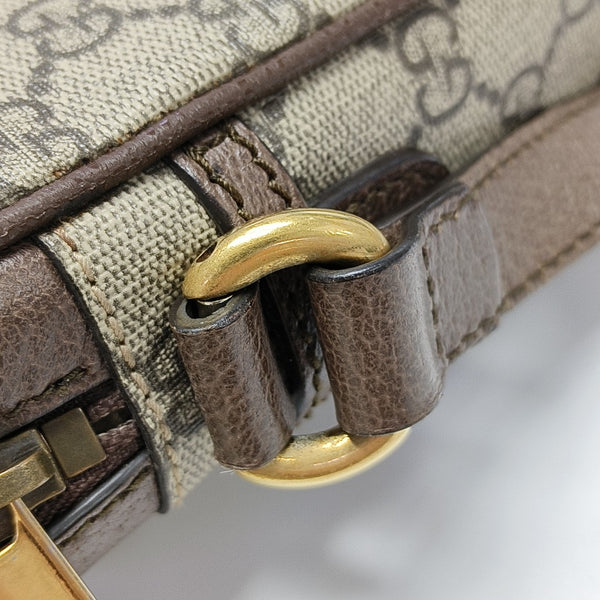 Ophidia Small Monogram Coated Canvas Beige