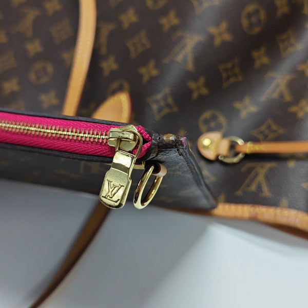 NEVERFULL MM Monogram Coated Canvas Brown