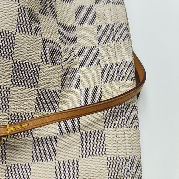 NEVERFULL GM Lona revestida Damier Azur Blanca