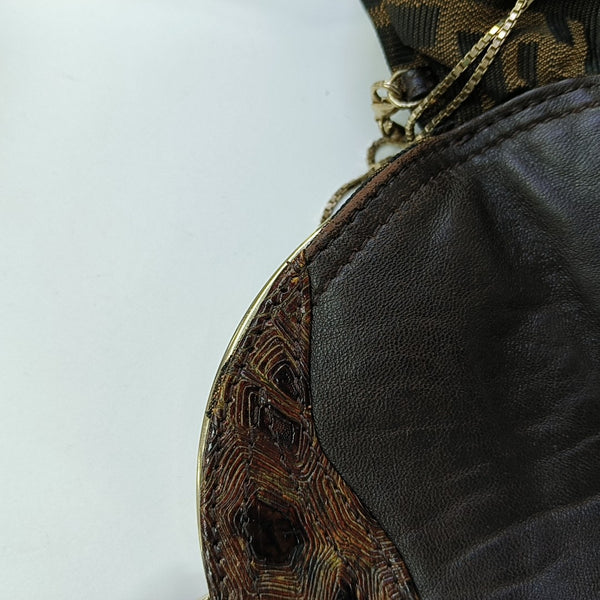 Calfskin Shoulder Bag Brown