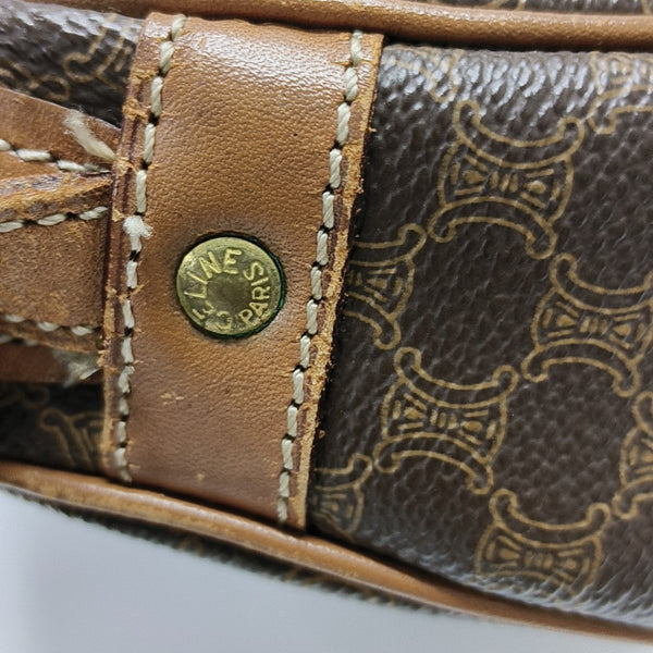 Coated Canvas Shoulder Bag Brown