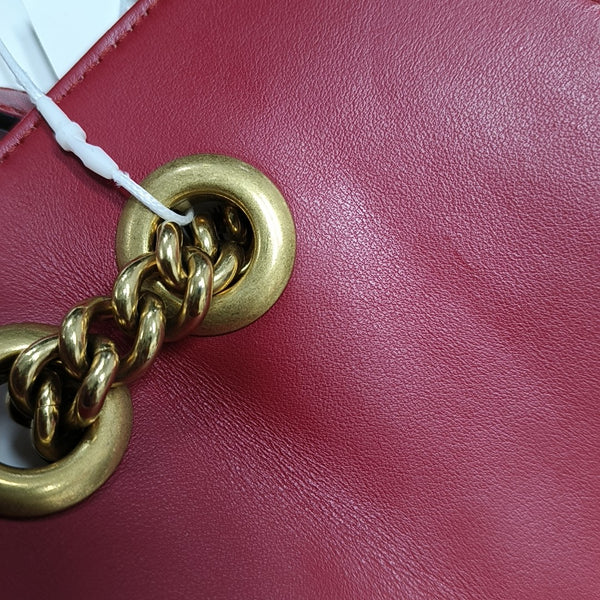 GG Marmont Small Quilted Calfskin Red
