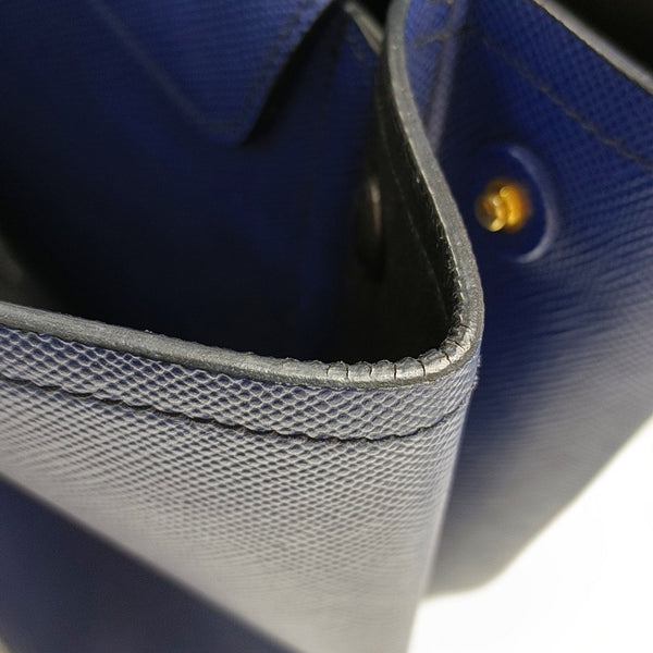 Authenticated pre-owned Double Saffiano Calfskin Blue - Tote Bag at Looply