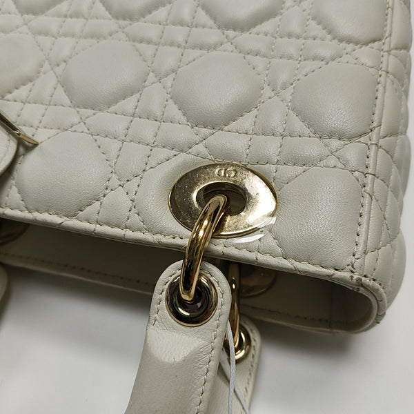 Lady Dior Small Cannage Lambskin White