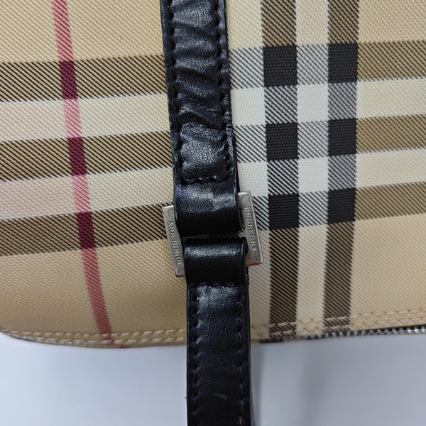 Coated Canvas Top Handle Bag Beige