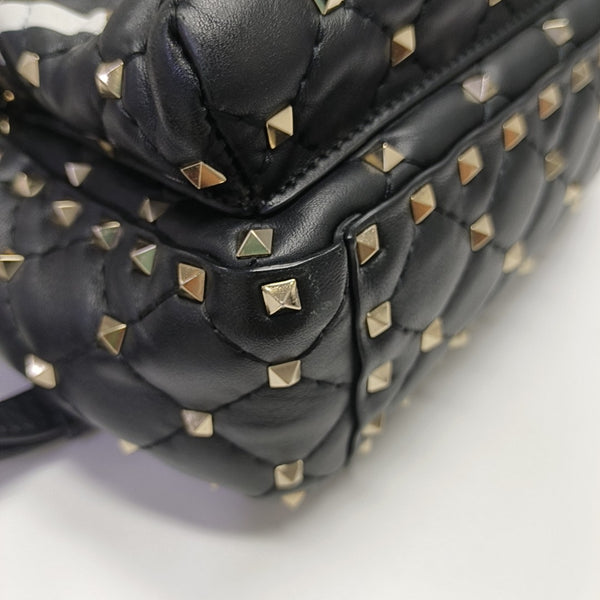 Spike Up Quilted Lambskin Black