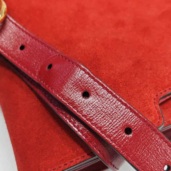 GG Ring Medium Suede Red