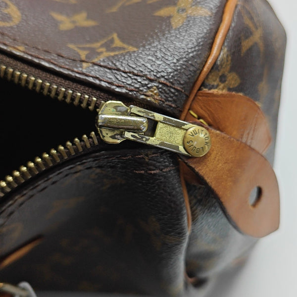 SPEEDY 30 Monogram Coated Canvas Brown