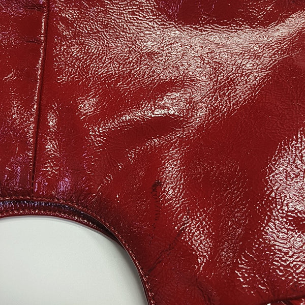 Quilted Patent Leather Tote Bag Red