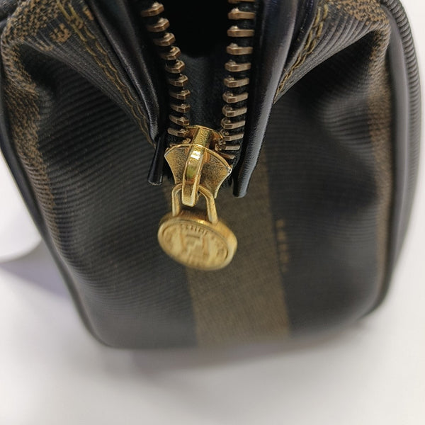 Coated Canvas Shoulder Bag Brown