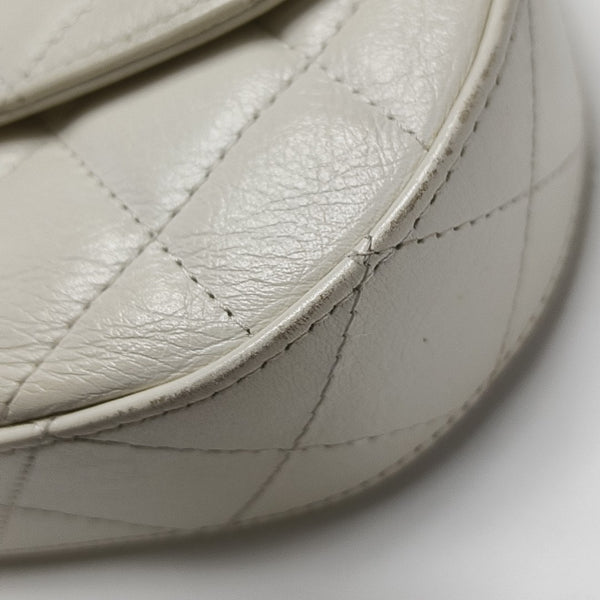 Quilted Calfskin Shoulder Bag White