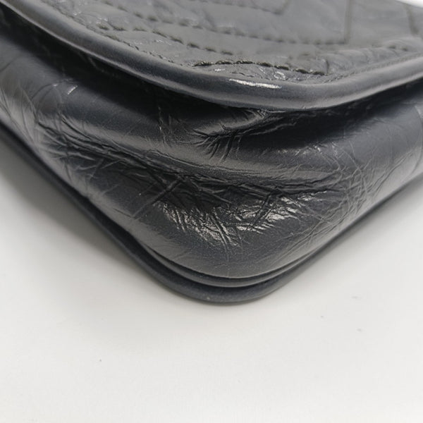 NIKI Mini Chevron Calfskin Gray