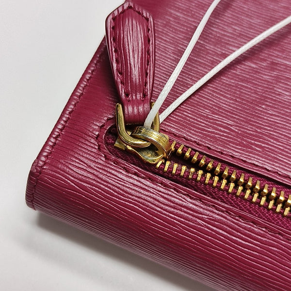 Fold Wallet Saffiano Calfskin Red Wallet