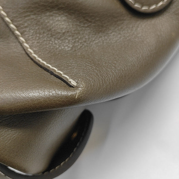 Calfskin Top Handle Bag Brown
