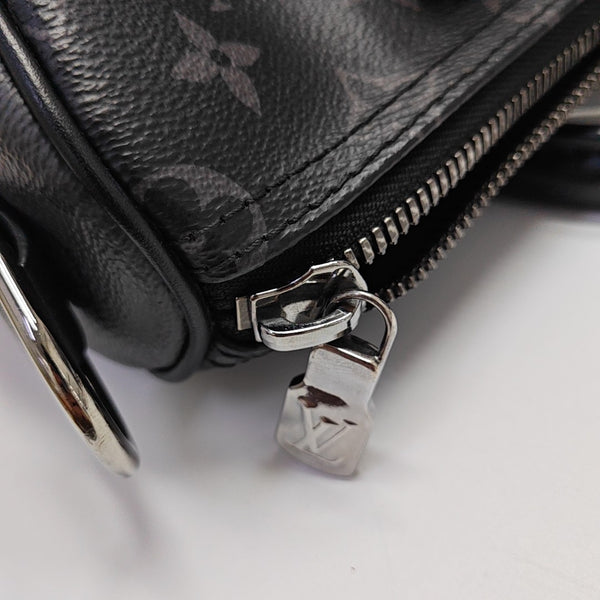 KEEPALL 25 Monogram Coated Canvas Black