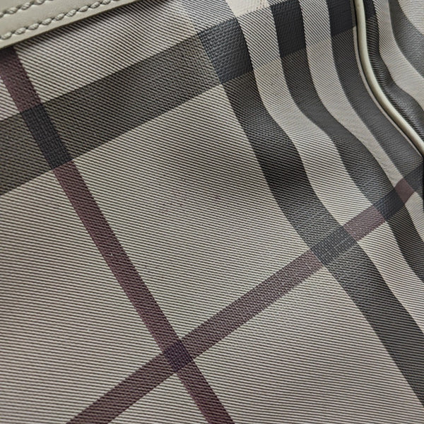 Coated Canvas Top Handle Bag Gray