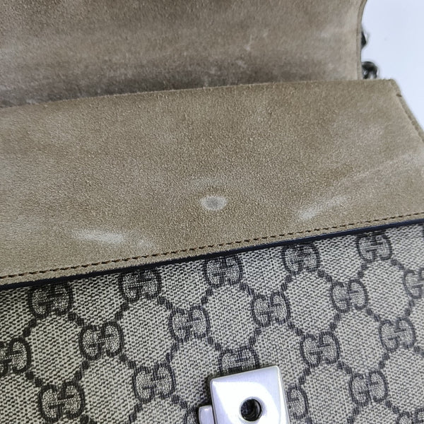 Dionysus Mini Monogram Coated Canvas Beige