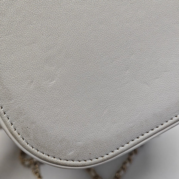 VINTAGE COSMETIC BAGS Quilted Lambskin White