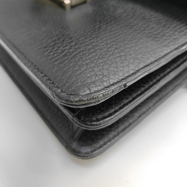 Interlocking G Small Calfskin Black