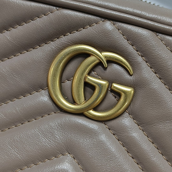 GG Marmont Mini Quilted Calfskin Beige