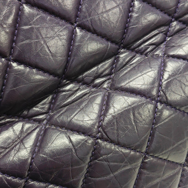 Quilted Calfskin Tote Bag Large Purple