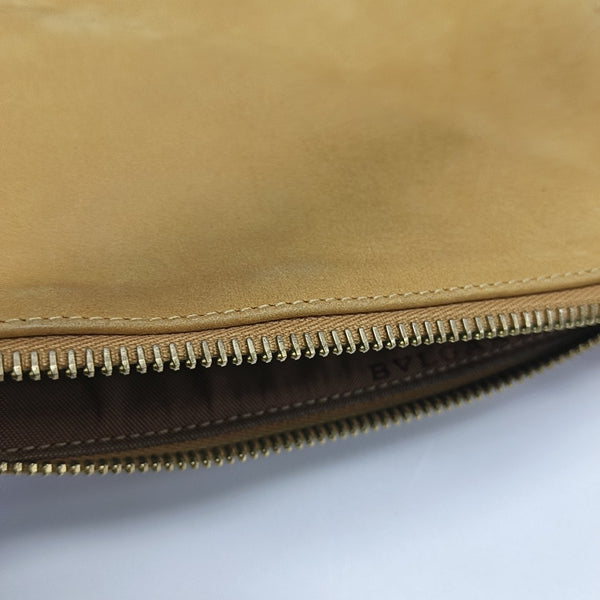 Fabric Top Handle Bag Brown