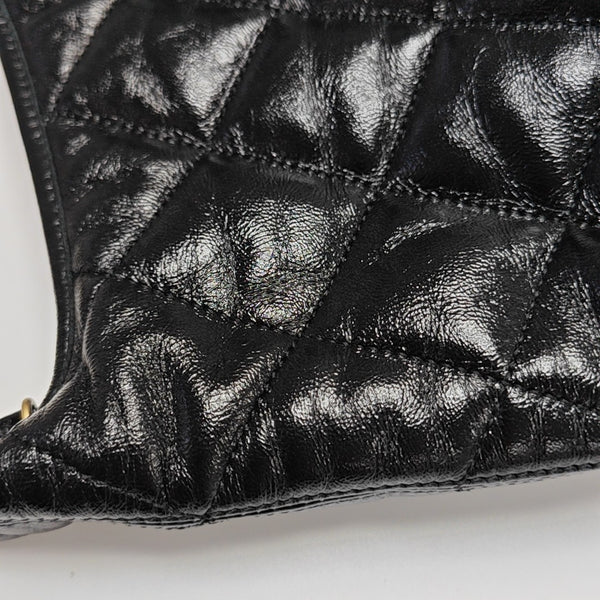 24A Large Quilted Lambskin Black