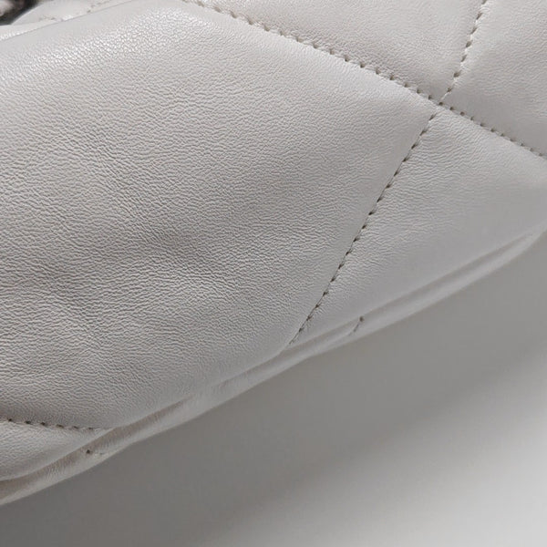 CHANEL 19 Small Quilted Lambskin White