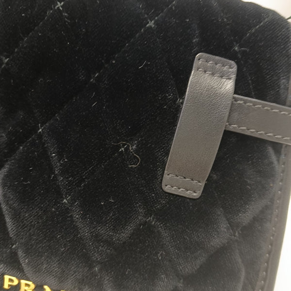 Belt Bag Quilted Velvet Black