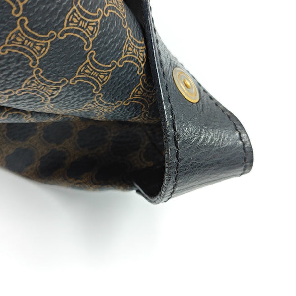 Coated Canvas Top Handle Bag Black